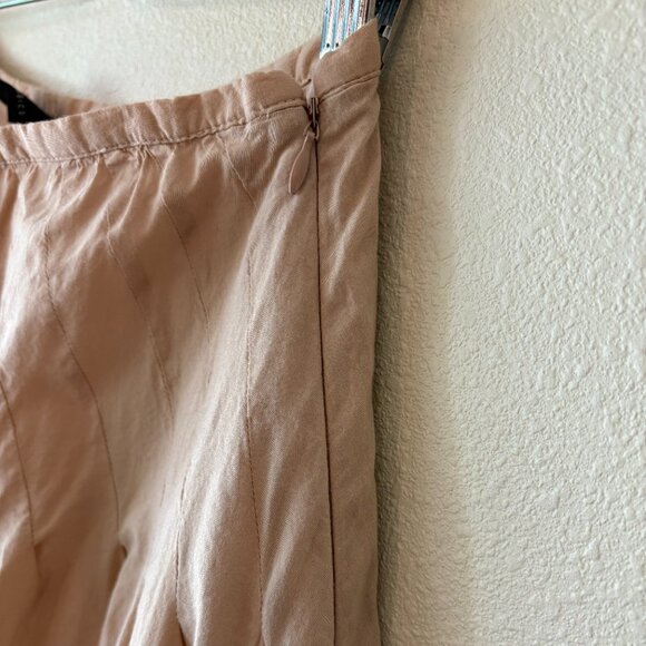 100% Cotton A-Line Pleated Midi Skirt Floral Embroidery Fall Cottagecore Size 14 - Picture 8 of 12